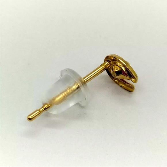 Authentic Ruby Yellow Gold Lucky Horseshoe Stud Earrings - Picture 5 of 8